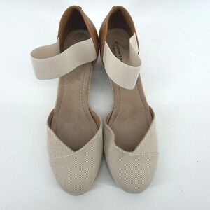 St. John's Bay Lamesa Espadrille Wedge 10M Beige Womens Summer Comfort Shoes